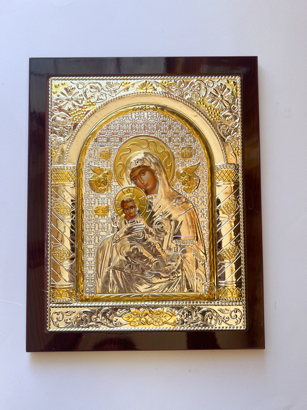 Icoană Argintată- Maica Domnului