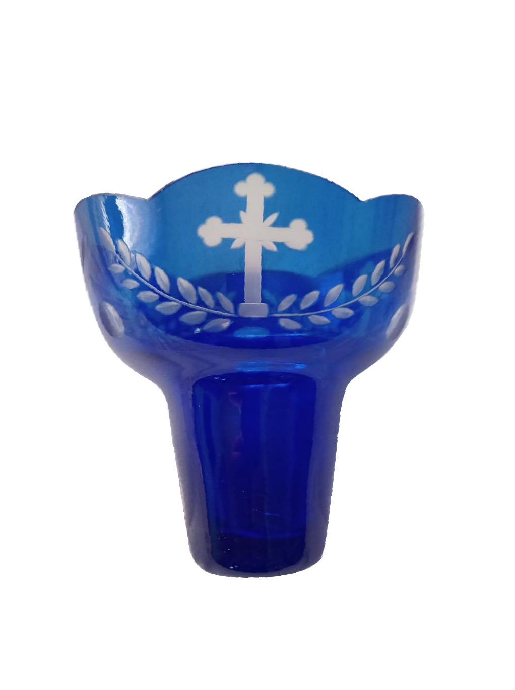 Pahar din sticlă pentru candelă | Gravat manual